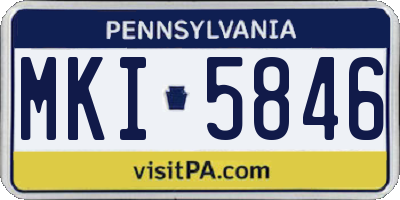 PA license plate MKI5846