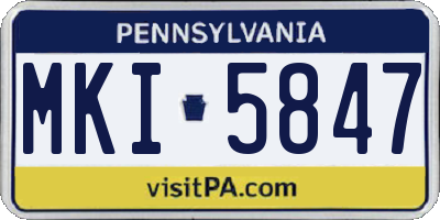PA license plate MKI5847