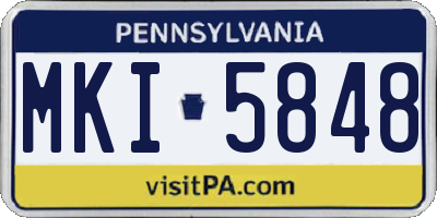 PA license plate MKI5848