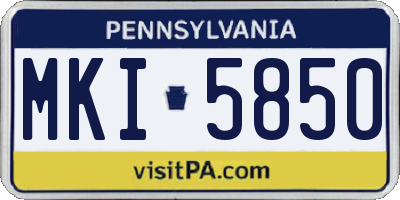 PA license plate MKI5850