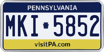 PA license plate MKI5852