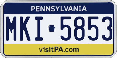 PA license plate MKI5853