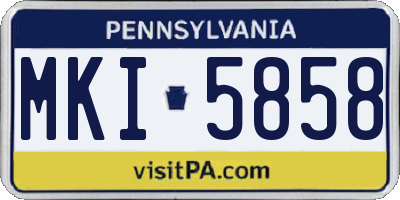 PA license plate MKI5858