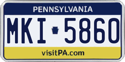 PA license plate MKI5860