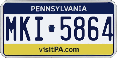 PA license plate MKI5864