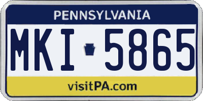 PA license plate MKI5865