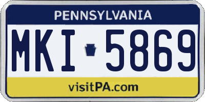 PA license plate MKI5869