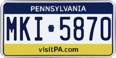 PA license plate MKI5870