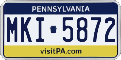 PA license plate MKI5872