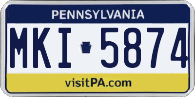 PA license plate MKI5874