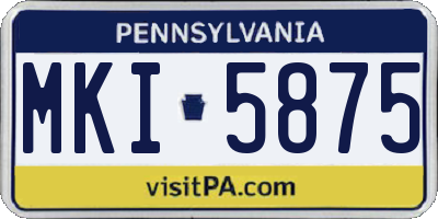 PA license plate MKI5875