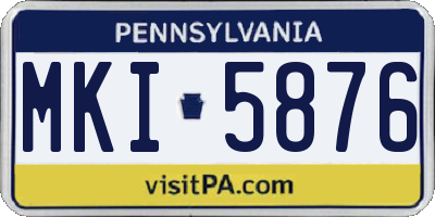 PA license plate MKI5876