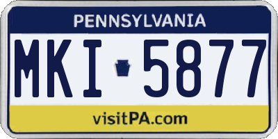 PA license plate MKI5877
