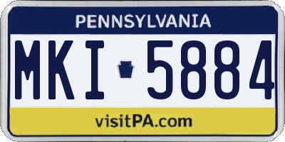 PA license plate MKI5884