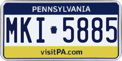 PA license plate MKI5885