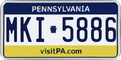 PA license plate MKI5886