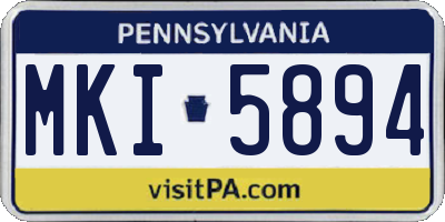 PA license plate MKI5894