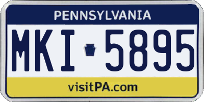 PA license plate MKI5895