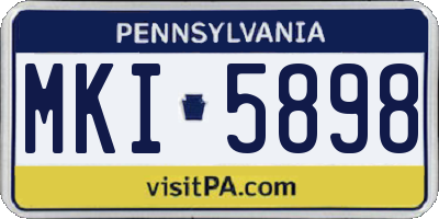 PA license plate MKI5898