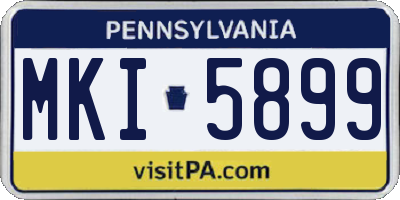 PA license plate MKI5899