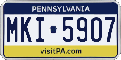 PA license plate MKI5907
