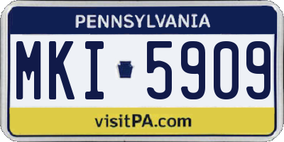 PA license plate MKI5909
