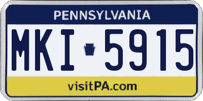 PA license plate MKI5915