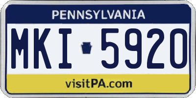 PA license plate MKI5920