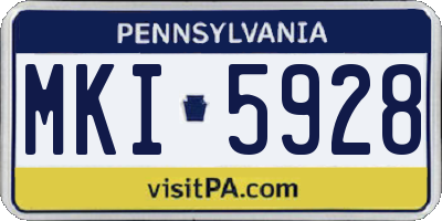 PA license plate MKI5928