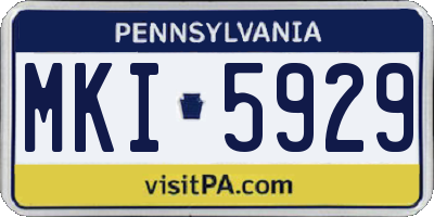 PA license plate MKI5929