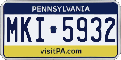 PA license plate MKI5932