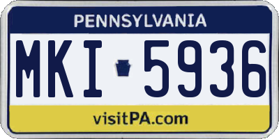 PA license plate MKI5936