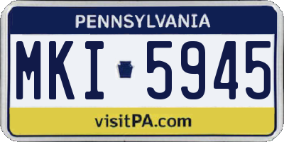 PA license plate MKI5945