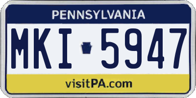 PA license plate MKI5947