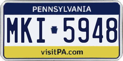 PA license plate MKI5948