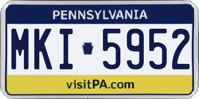 PA license plate MKI5952