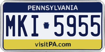 PA license plate MKI5955