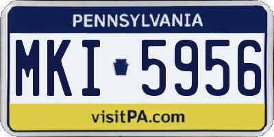 PA license plate MKI5956