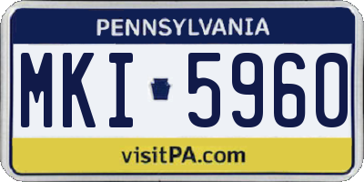 PA license plate MKI5960