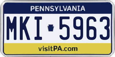 PA license plate MKI5963