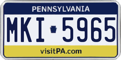 PA license plate MKI5965