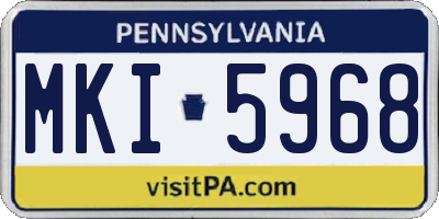 PA license plate MKI5968