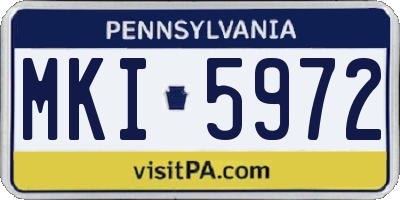 PA license plate MKI5972