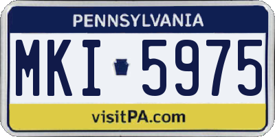 PA license plate MKI5975