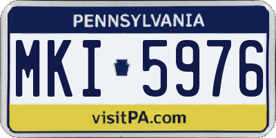 PA license plate MKI5976