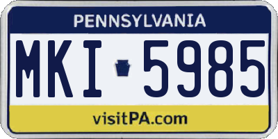 PA license plate MKI5985