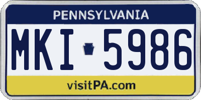 PA license plate MKI5986