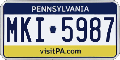 PA license plate MKI5987