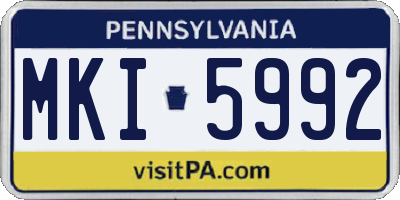 PA license plate MKI5992