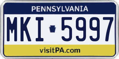PA license plate MKI5997